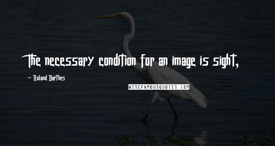 Roland Barthes Quotes: The necessary condition for an image is sight,