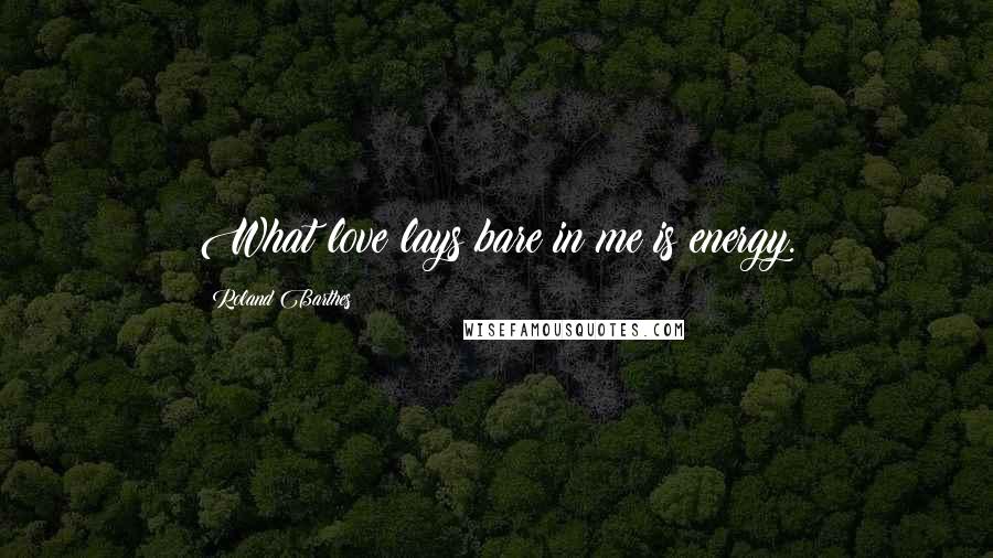 Roland Barthes Quotes: What love lays bare in me is energy.