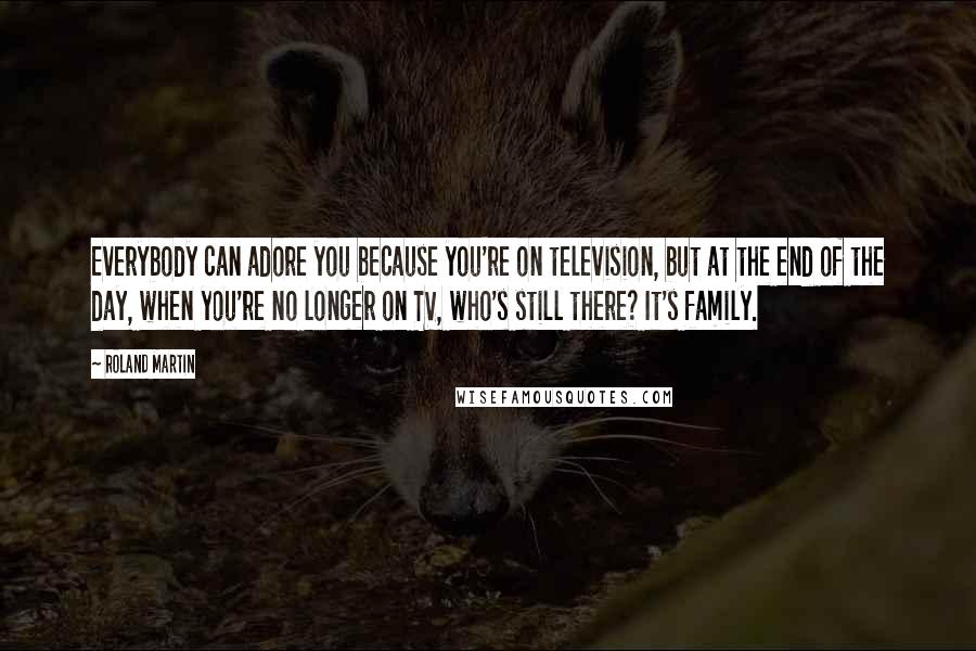 Roland Martin Quotes: Everybody can adore you because you're on television, but at the end of the day, when you're no longer on TV, who's still there? It's family.