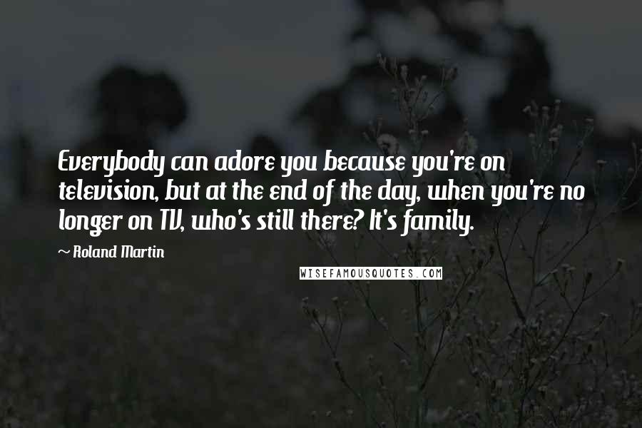 Roland Martin Quotes: Everybody can adore you because you're on television, but at the end of the day, when you're no longer on TV, who's still there? It's family.