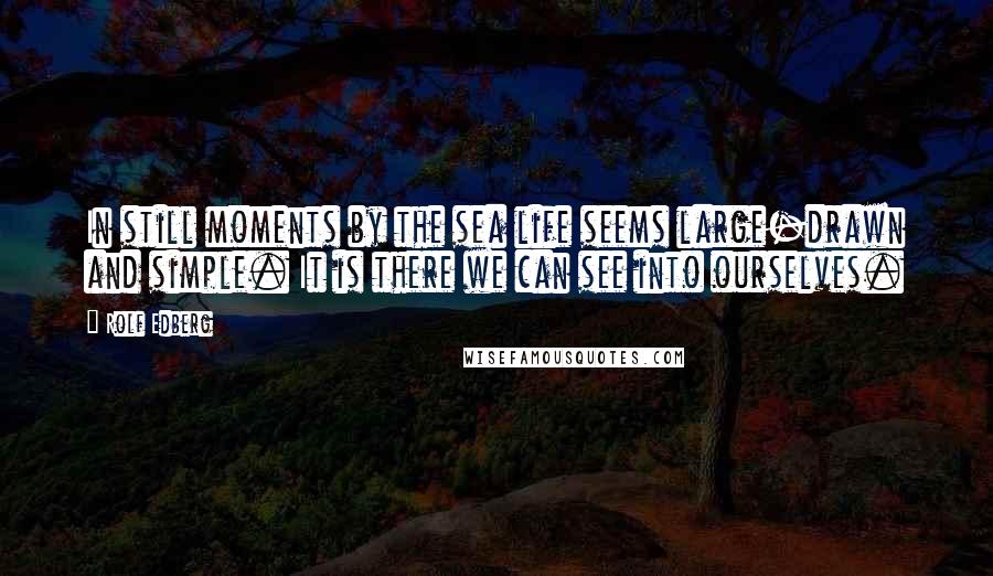 Rolf Edberg Quotes: In still moments by the sea life seems large-drawn and simple. It is there we can see into ourselves.