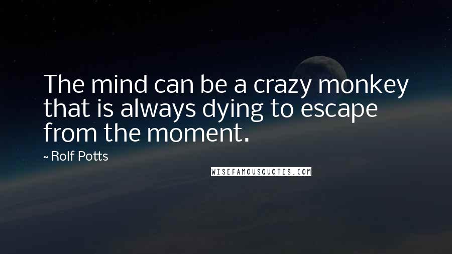 Rolf Potts Quotes: The mind can be a crazy monkey that is always dying to escape from the moment.