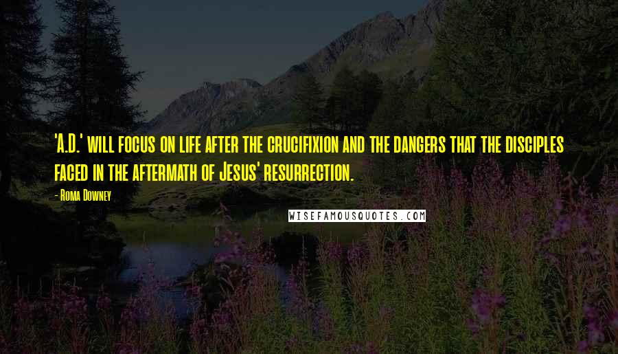 Roma Downey Quotes: 'A.D.' will focus on life after the crucifixion and the dangers that the disciples faced in the aftermath of Jesus' resurrection.
