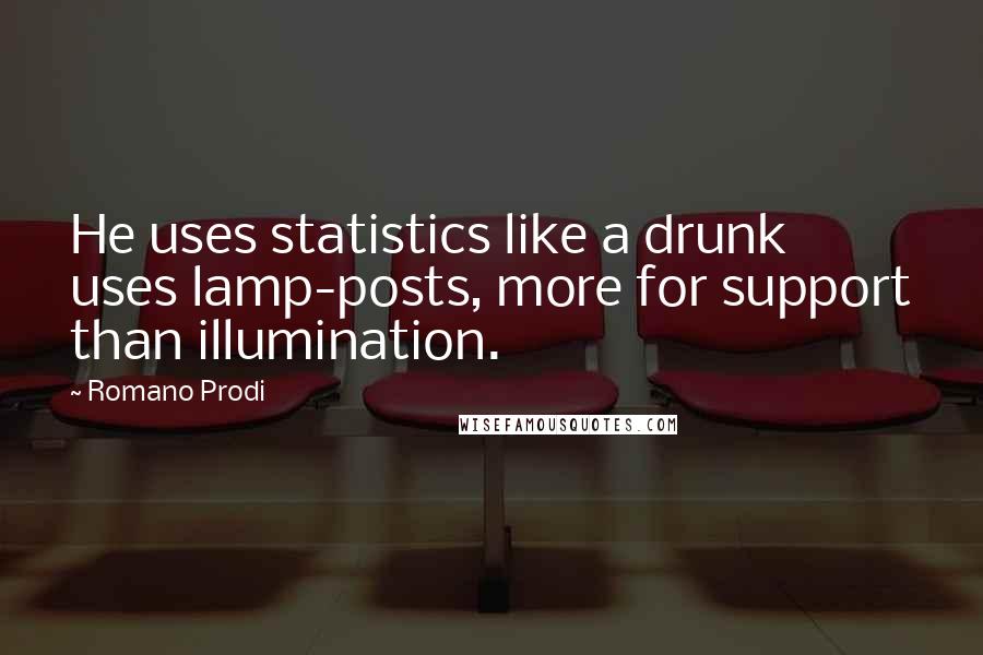 Romano Prodi Quotes: He uses statistics like a drunk uses lamp-posts, more for support than illumination.