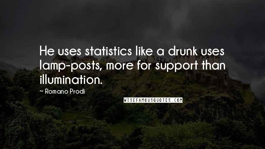 Romano Prodi Quotes: He uses statistics like a drunk uses lamp-posts, more for support than illumination.