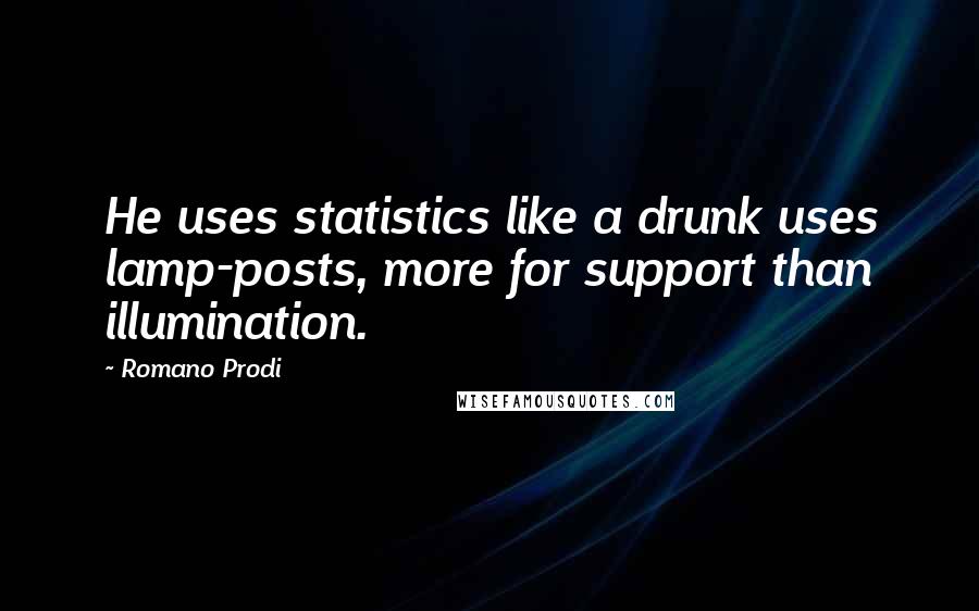 Romano Prodi Quotes: He uses statistics like a drunk uses lamp-posts, more for support than illumination.