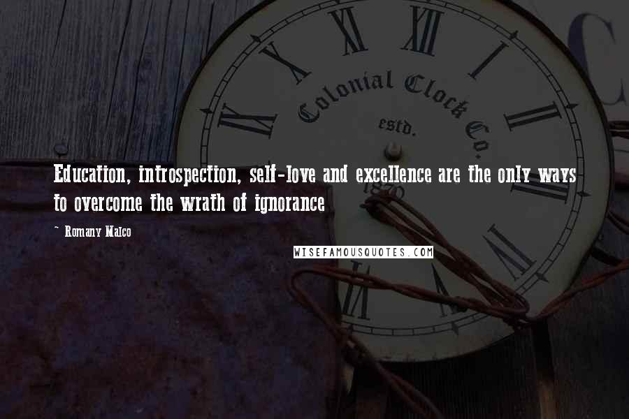Romany Malco Quotes: Education, introspection, self-love and excellence are the only ways to overcome the wrath of ignorance