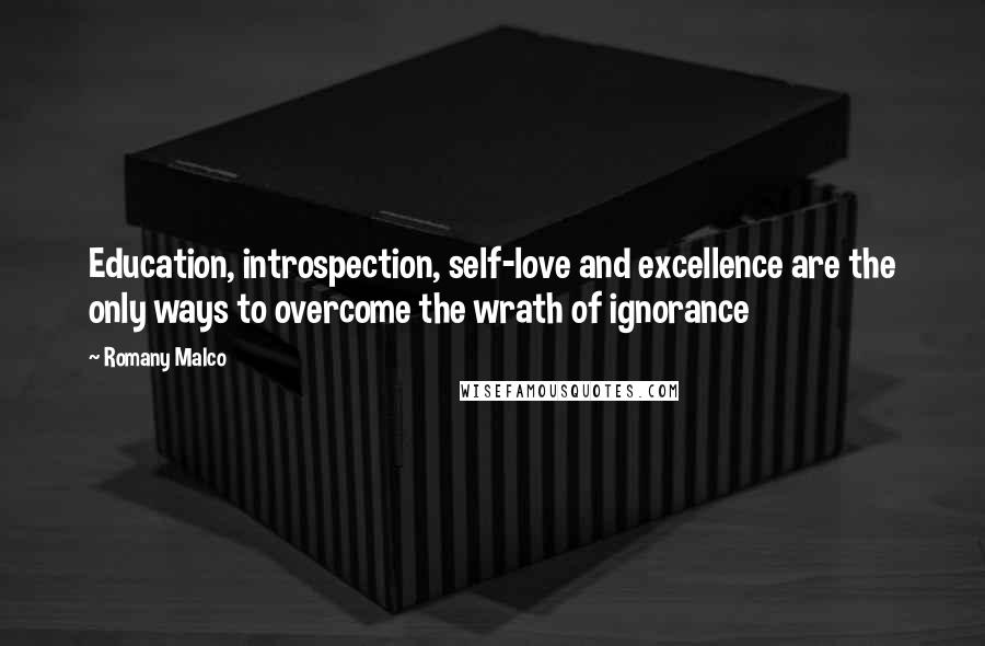 Romany Malco Quotes: Education, introspection, self-love and excellence are the only ways to overcome the wrath of ignorance