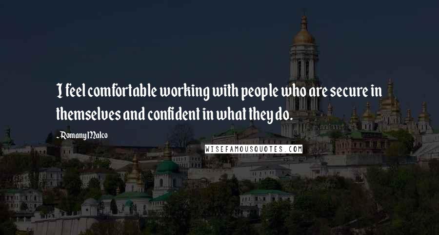 Romany Malco Quotes: I feel comfortable working with people who are secure in themselves and confident in what they do.