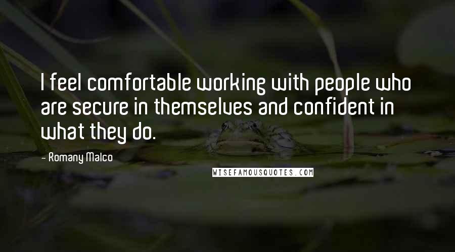 Romany Malco Quotes: I feel comfortable working with people who are secure in themselves and confident in what they do.