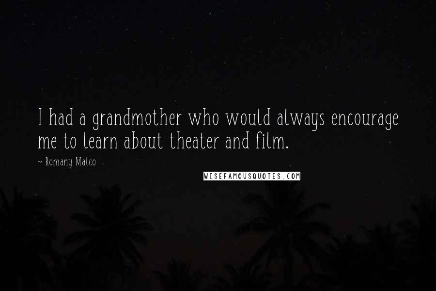 Romany Malco Quotes: I had a grandmother who would always encourage me to learn about theater and film.