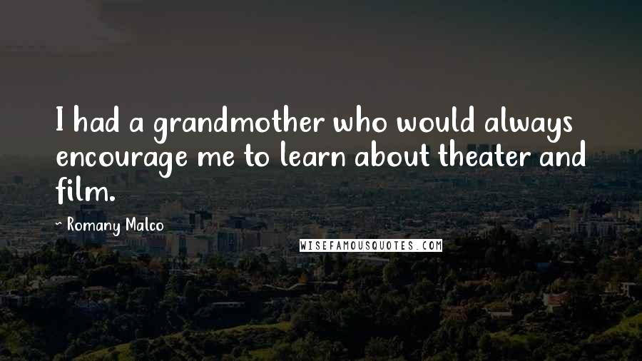 Romany Malco Quotes: I had a grandmother who would always encourage me to learn about theater and film.