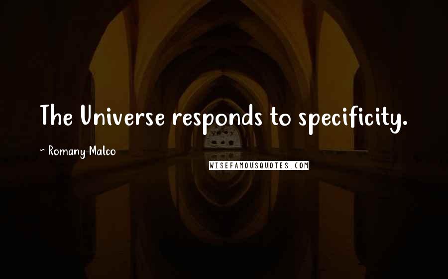 Romany Malco Quotes: The Universe responds to specificity.
