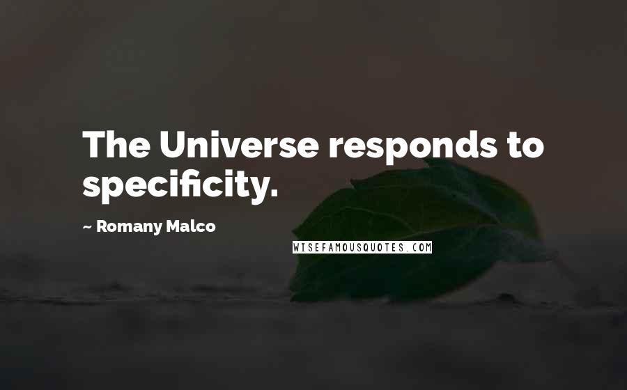 Romany Malco Quotes: The Universe responds to specificity.