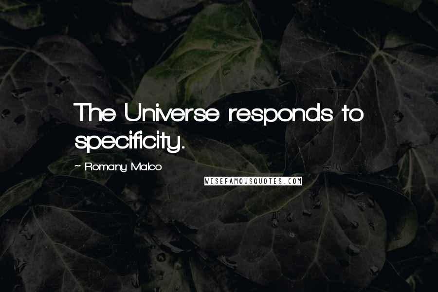 Romany Malco Quotes: The Universe responds to specificity.