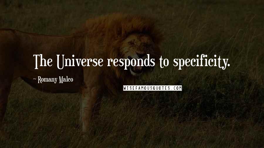 Romany Malco Quotes: The Universe responds to specificity.