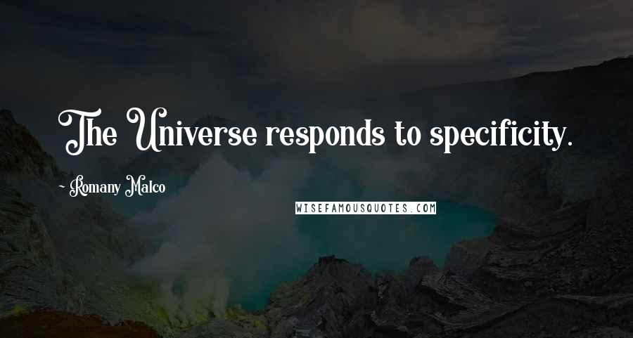 Romany Malco Quotes: The Universe responds to specificity.