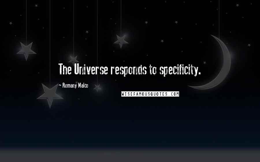 Romany Malco Quotes: The Universe responds to specificity.