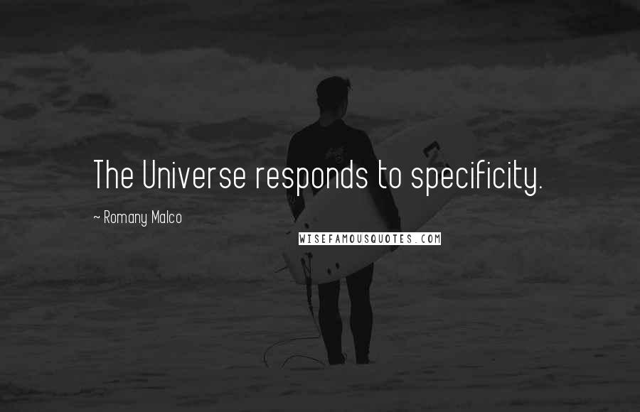 Romany Malco Quotes: The Universe responds to specificity.