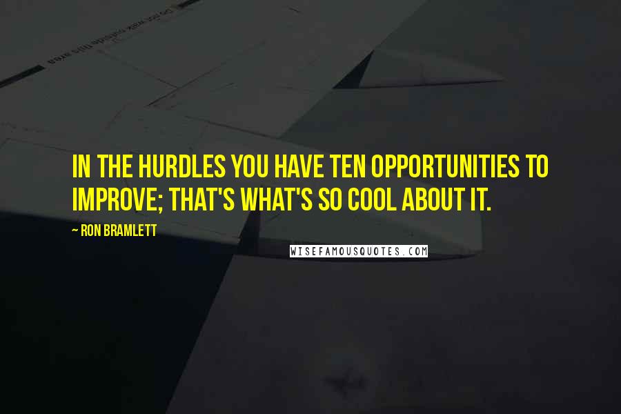 Ron Bramlett Quotes: In the hurdles you have ten opportunities to improve; that's what's so cool about it.