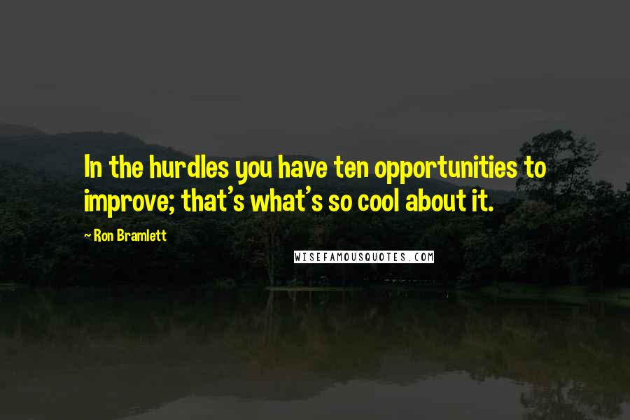 Ron Bramlett Quotes: In the hurdles you have ten opportunities to improve; that's what's so cool about it.