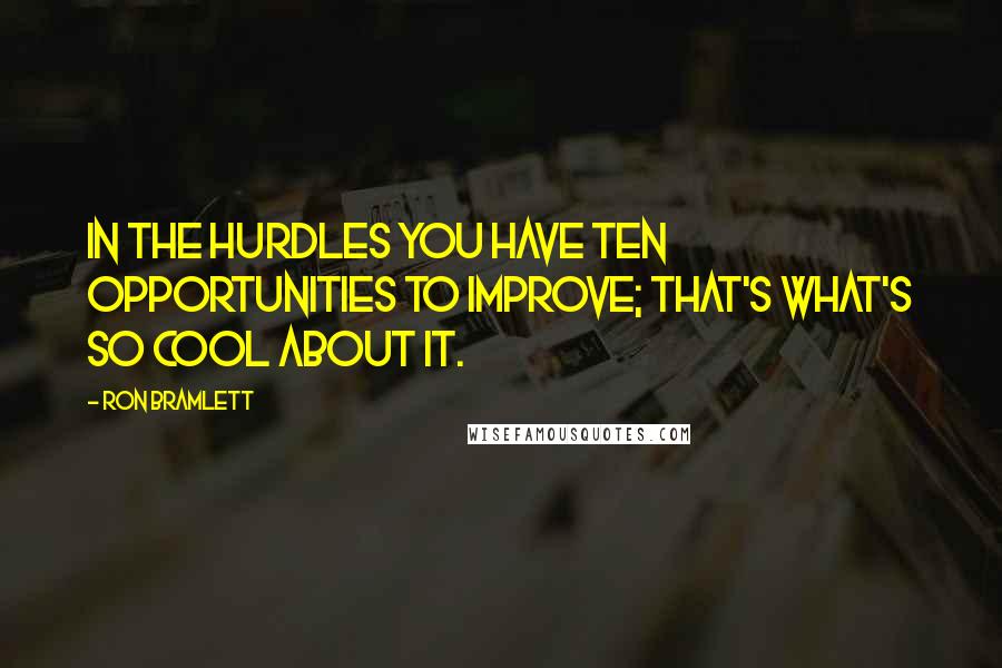 Ron Bramlett Quotes: In the hurdles you have ten opportunities to improve; that's what's so cool about it.