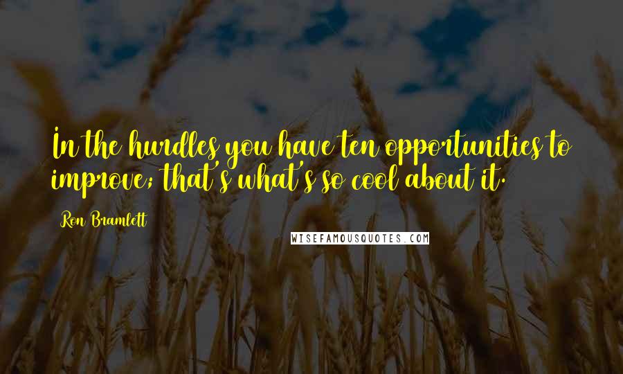 Ron Bramlett Quotes: In the hurdles you have ten opportunities to improve; that's what's so cool about it.