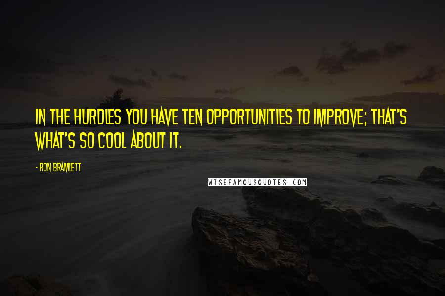 Ron Bramlett Quotes: In the hurdles you have ten opportunities to improve; that's what's so cool about it.