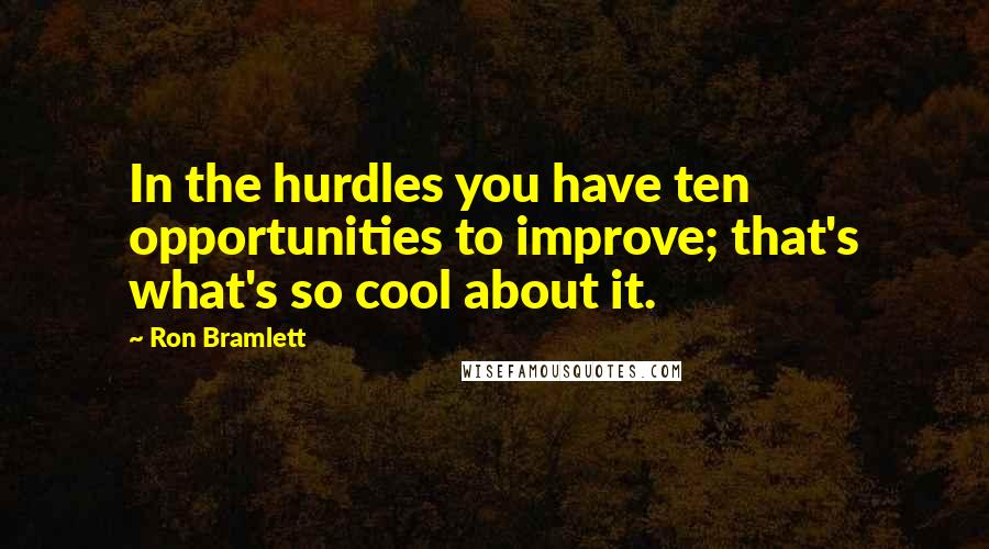 Ron Bramlett Quotes: In the hurdles you have ten opportunities to improve; that's what's so cool about it.