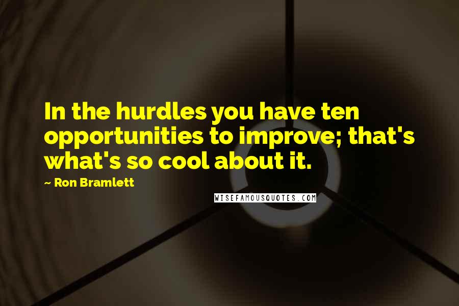 Ron Bramlett Quotes: In the hurdles you have ten opportunities to improve; that's what's so cool about it.