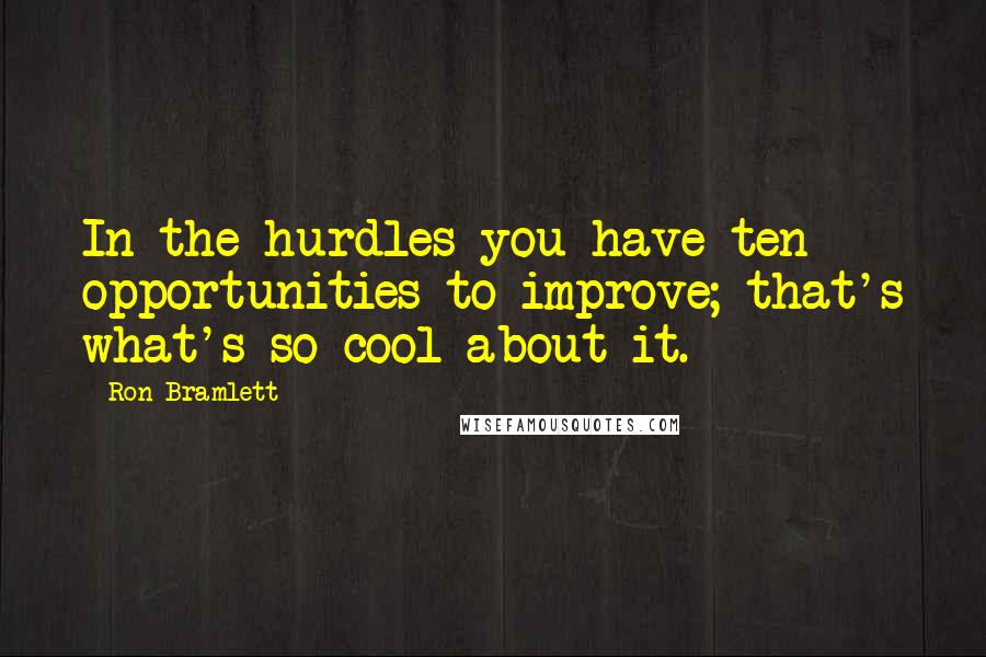 Ron Bramlett Quotes: In the hurdles you have ten opportunities to improve; that's what's so cool about it.