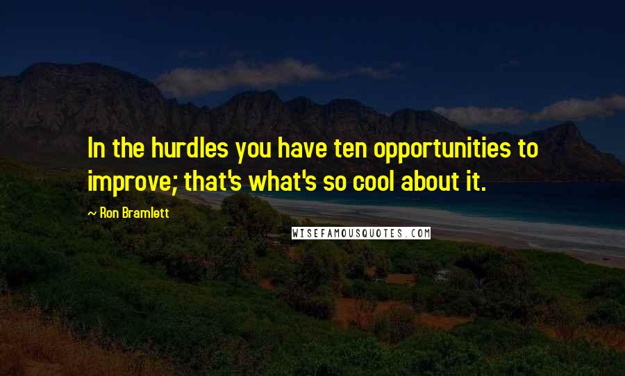 Ron Bramlett Quotes: In the hurdles you have ten opportunities to improve; that's what's so cool about it.