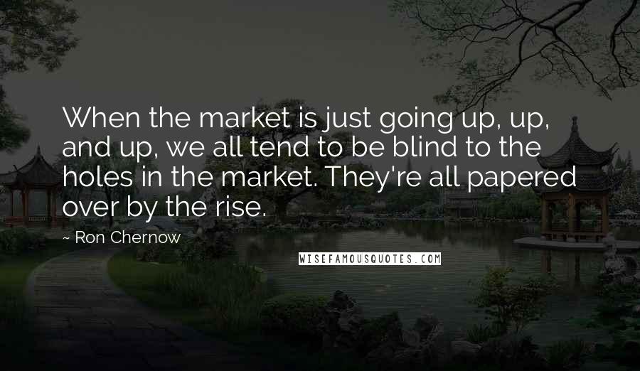 Ron Chernow Quotes: When the market is just going up, up, and up, we all tend to be blind to the holes in the market. They're all papered over by the rise.