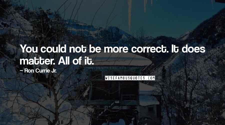 Ron Currie Jr. Quotes: You could not be more correct. It does matter. All of it.