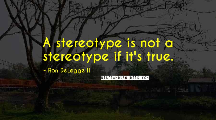 Ron DeLegge II Quotes: A stereotype is not a stereotype if it's true.