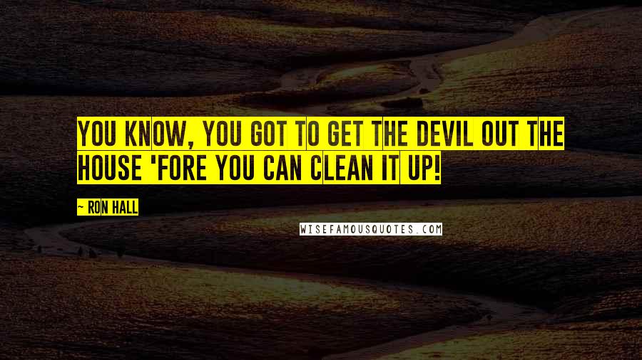 Ron Hall Quotes: You know, you got to get the devil out the house 'fore you can clean it up!