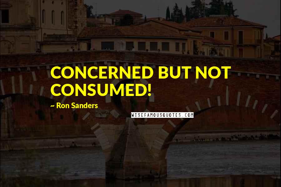 Ron Sanders Quotes: CONCERNED BUT NOT CONSUMED!