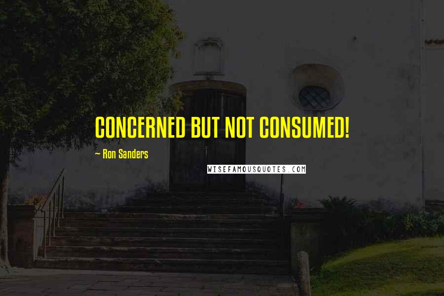 Ron Sanders Quotes: CONCERNED BUT NOT CONSUMED!