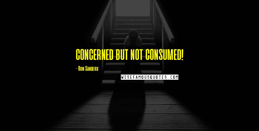 Ron Sanders Quotes: CONCERNED BUT NOT CONSUMED!