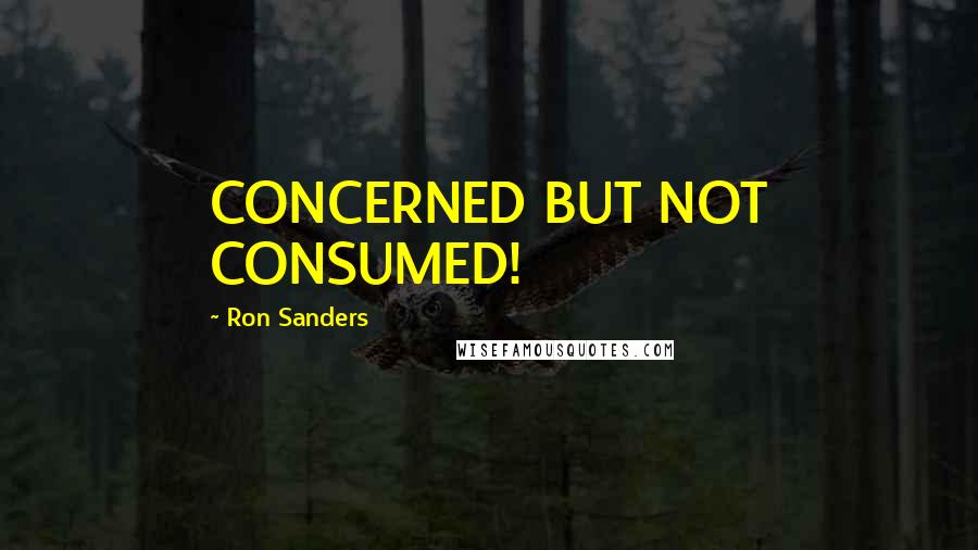 Ron Sanders Quotes: CONCERNED BUT NOT CONSUMED!