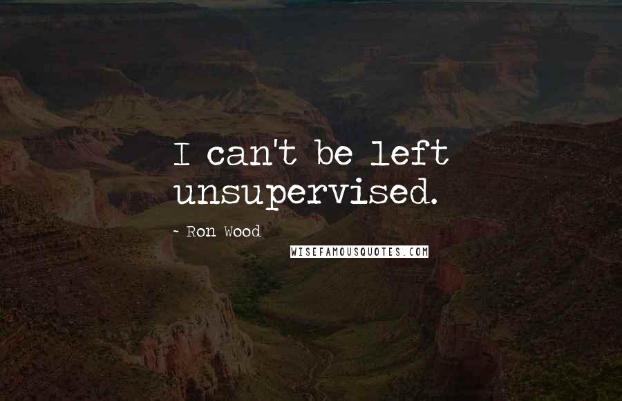 Ron Wood Quotes: I can't be left unsupervised.