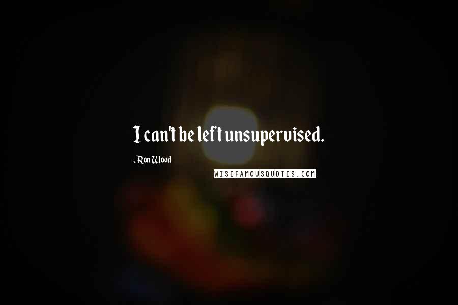 Ron Wood Quotes: I can't be left unsupervised.