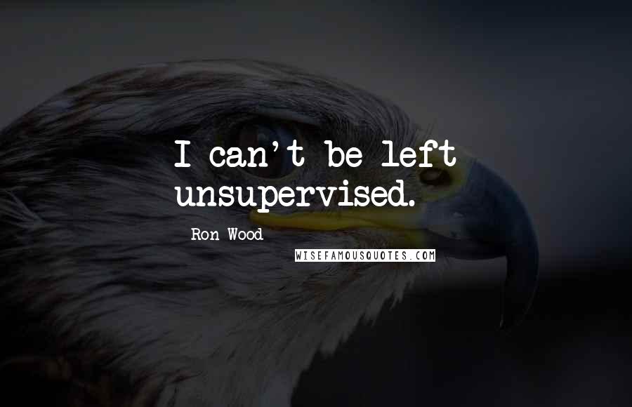 Ron Wood Quotes: I can't be left unsupervised.