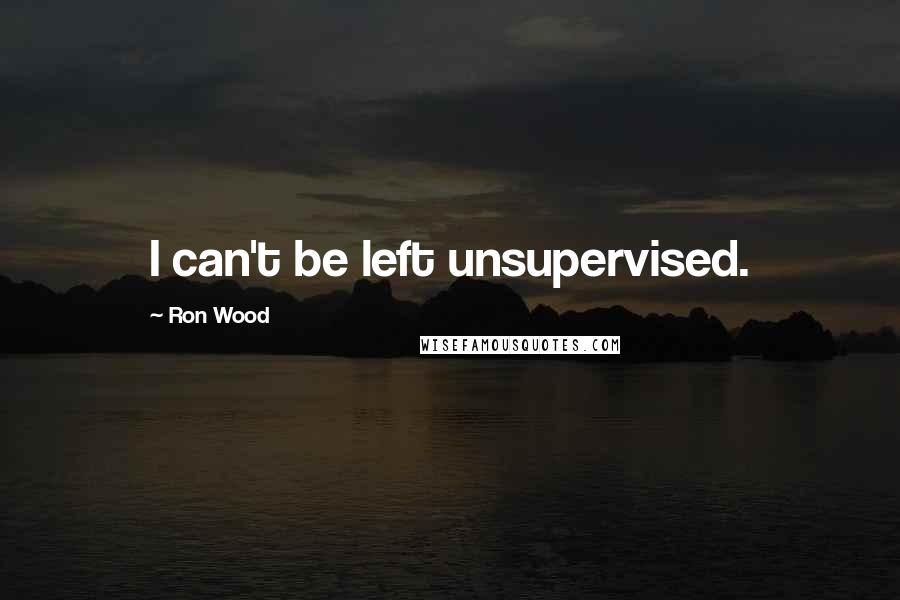 Ron Wood Quotes: I can't be left unsupervised.