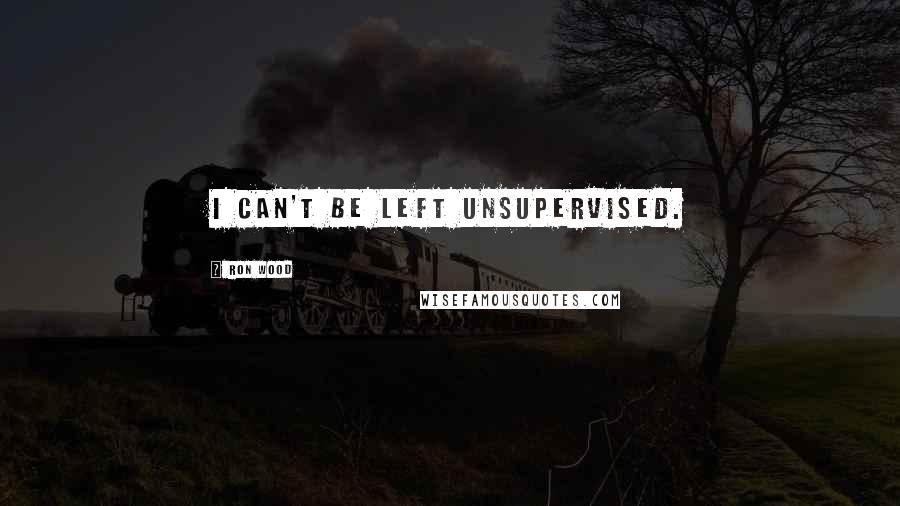 Ron Wood Quotes: I can't be left unsupervised.