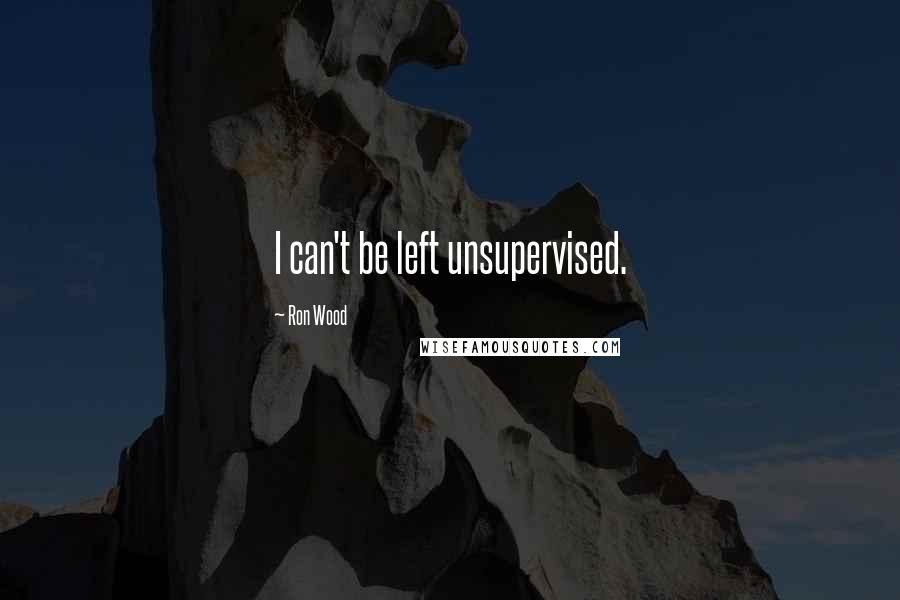 Ron Wood Quotes: I can't be left unsupervised.