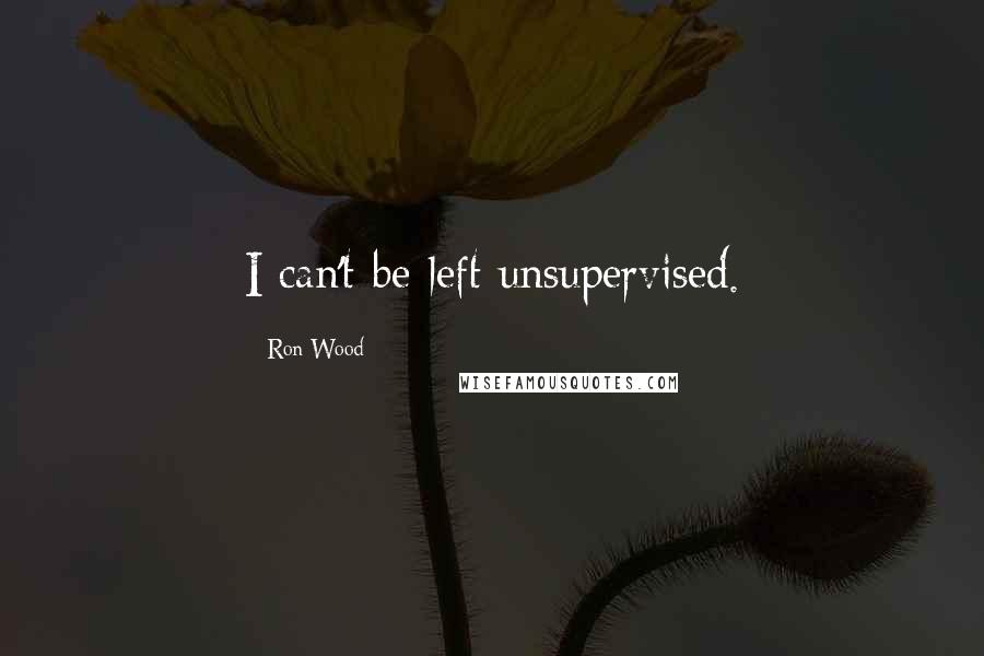 Ron Wood Quotes: I can't be left unsupervised.