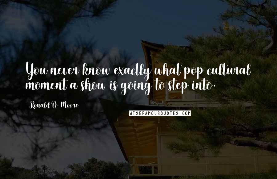 Ronald D. Moore Quotes: You never know exactly what pop cultural moment a show is going to step into.
