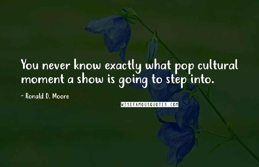 Ronald D. Moore Quotes: You never know exactly what pop cultural moment a show is going to step into.
