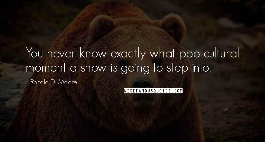 Ronald D. Moore Quotes: You never know exactly what pop cultural moment a show is going to step into.